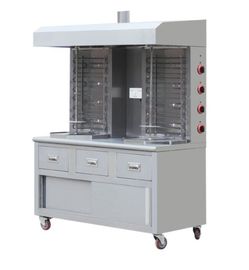 China Doppelte elektrische Gas Shawarma-Grill-Hauptmaschine freier stehender rostfreier Portable fournisseur